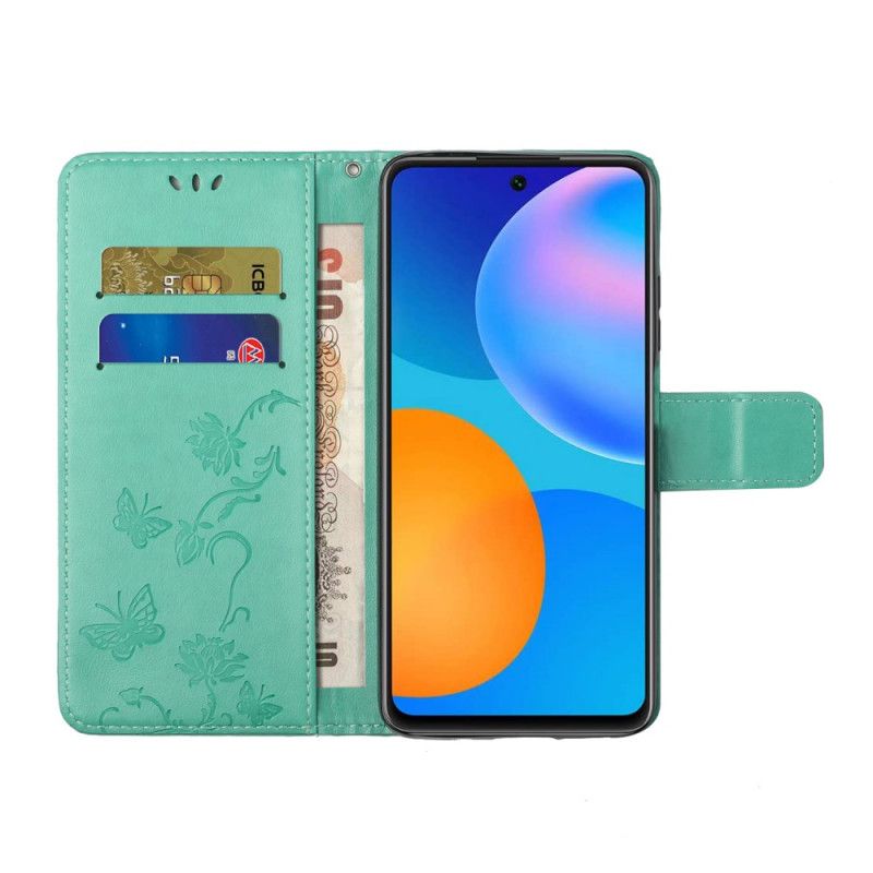 Læder Cover Xiaomi Redmi Note 11 Pro / Note 11 Pro Plus Telefon Etui Asiens Sommerfugle Og Blomster