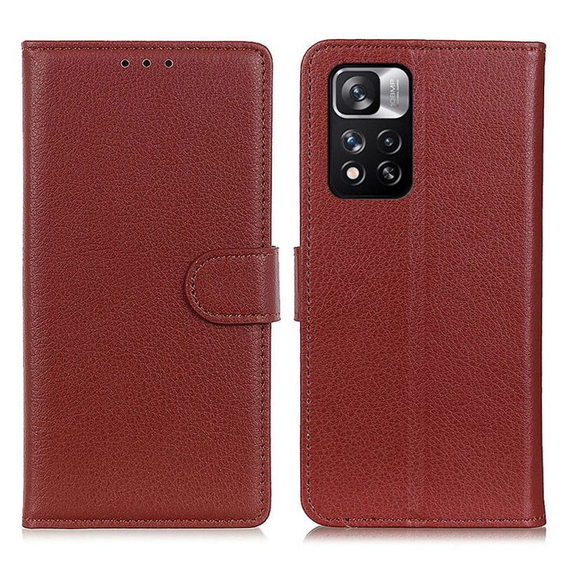 Læder Cover Xiaomi Redmi Note 11 Pro / Note 11 Pro Plus Telefon Etui Premium Litchi-lædereffekt