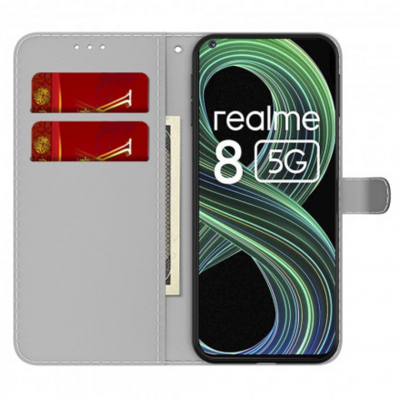 Flip Cover Til Realme 8 5g Abstrakt Mønster