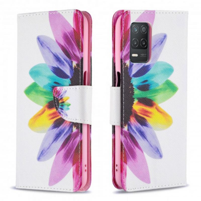 Flip Cover Til Realme 8 5g Blomsterakvarel