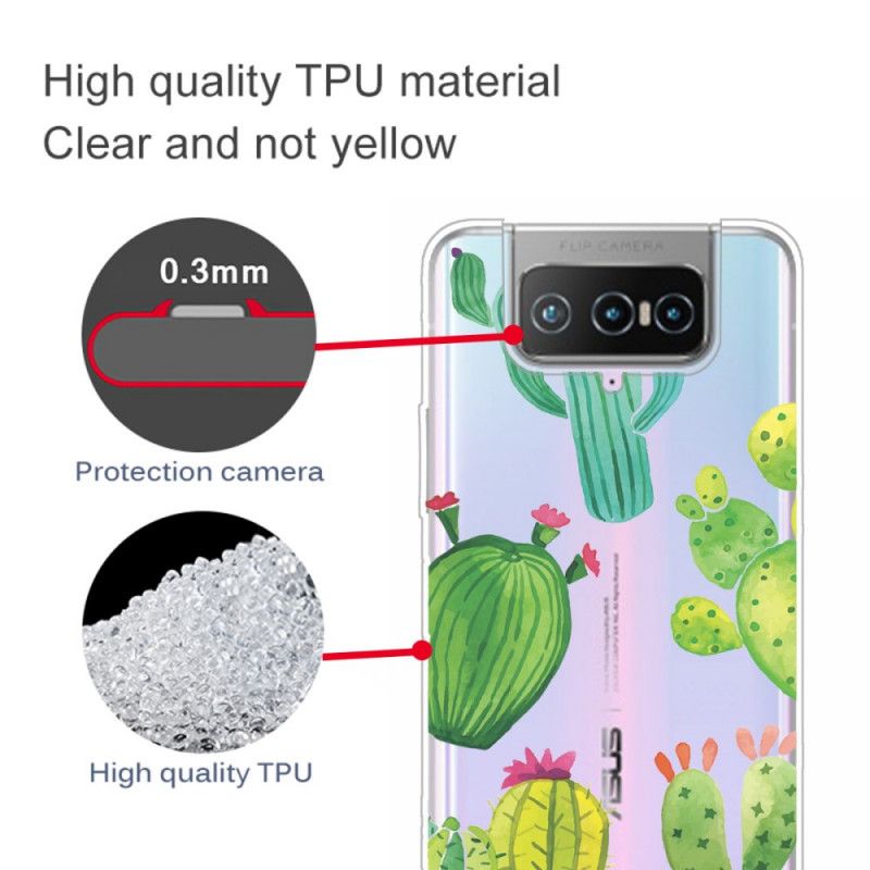 Cover Asus Zenfone 7 / 7 Pro Akvarel Kaktus