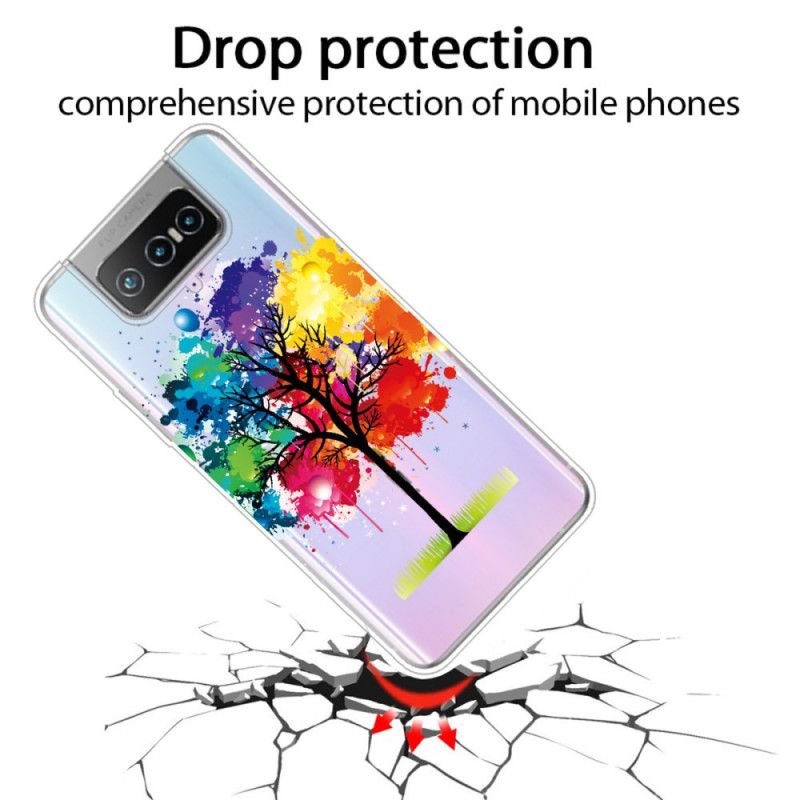 Cover Asus Zenfone 7 / 7 Pro Gennemsigtigt Akvareltræ