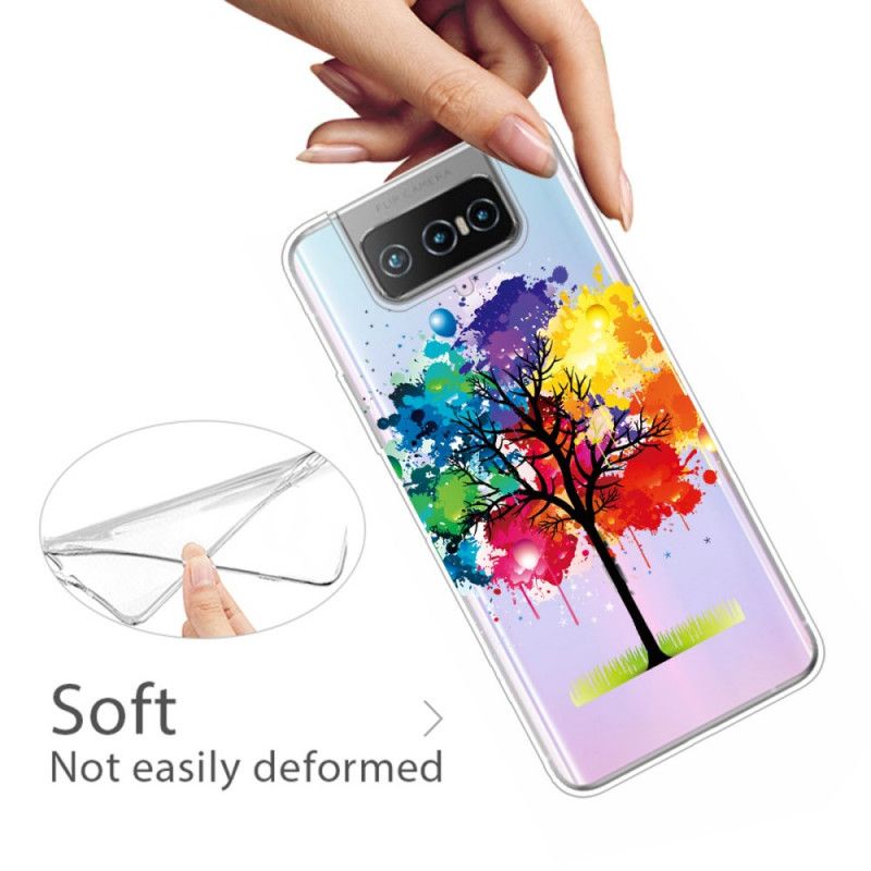 Cover Asus Zenfone 7 / 7 Pro Gennemsigtigt Akvareltræ