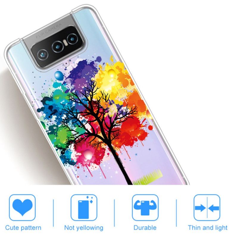 Cover Asus Zenfone 7 / 7 Pro Gennemsigtigt Akvareltræ