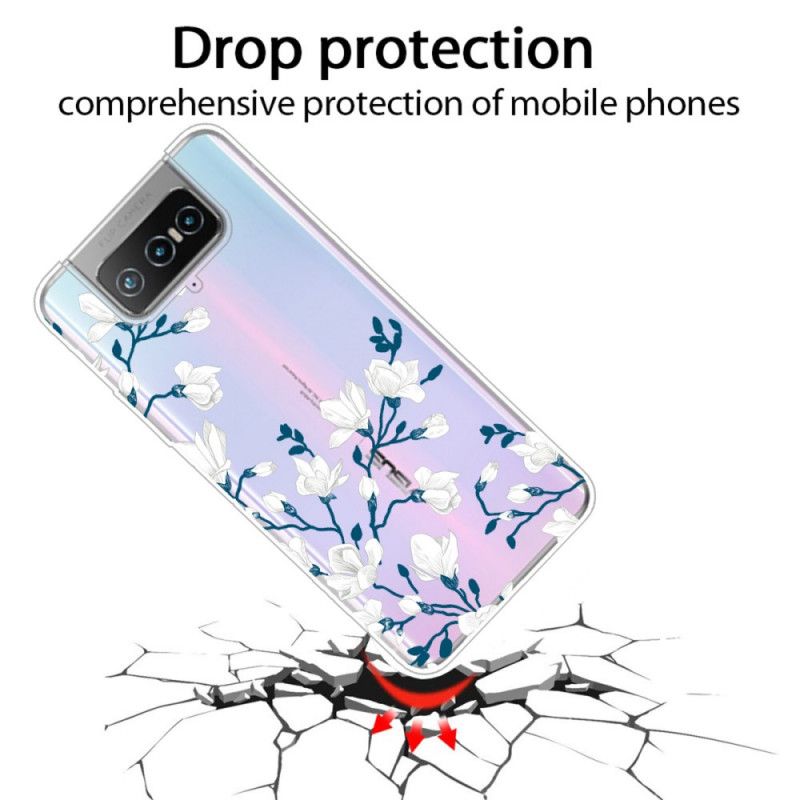 Cover Asus Zenfone 7 / 7 Pro Hvide Blomster Beskyttelse