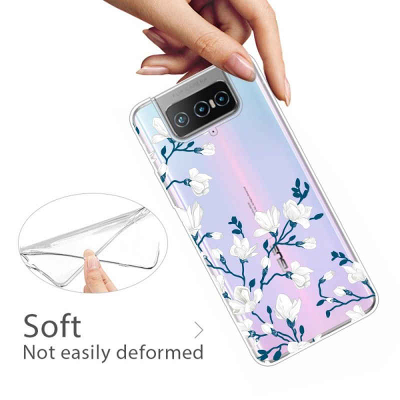 Cover Asus Zenfone 7 / 7 Pro Hvide Blomster Beskyttelse