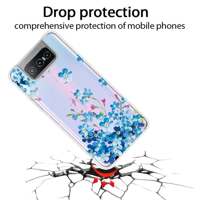 Cover Asus Zenfone 7 / 7 Pro Mobilcover Blå Blomster