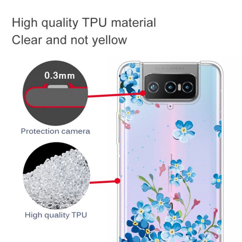 Cover Asus Zenfone 7 / 7 Pro Mobilcover Blå Blomster