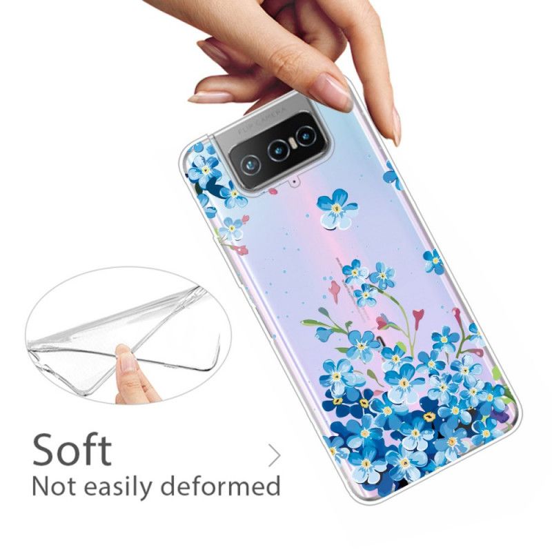 Cover Asus Zenfone 7 / 7 Pro Mobilcover Blå Blomster