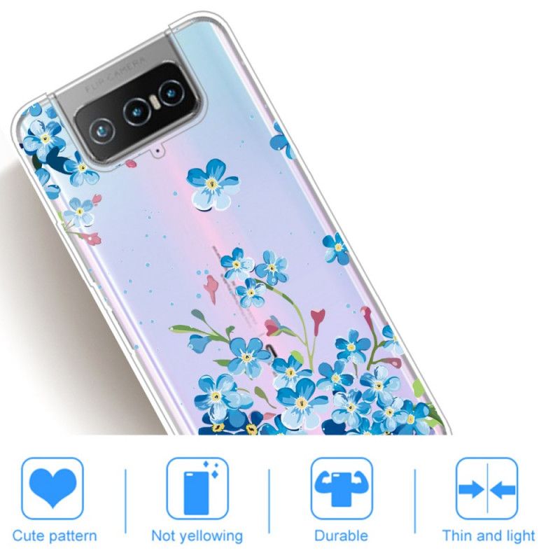 Cover Asus Zenfone 7 / 7 Pro Mobilcover Blå Blomster