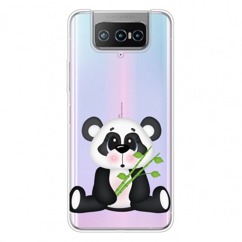 Cover Asus Zenfone 7 / 7 Pro Mobilcover Gennemsigtig Trist Panda