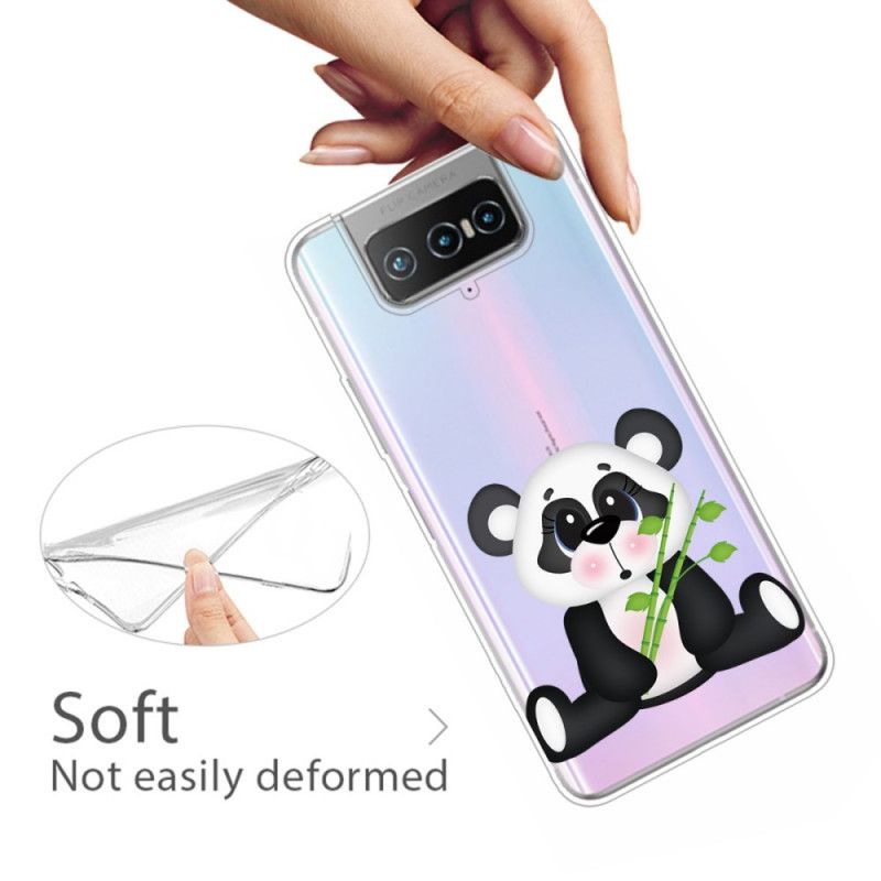 Cover Asus Zenfone 7 / 7 Pro Mobilcover Gennemsigtig Trist Panda