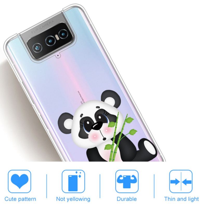 Cover Asus Zenfone 7 / 7 Pro Mobilcover Gennemsigtig Trist Panda