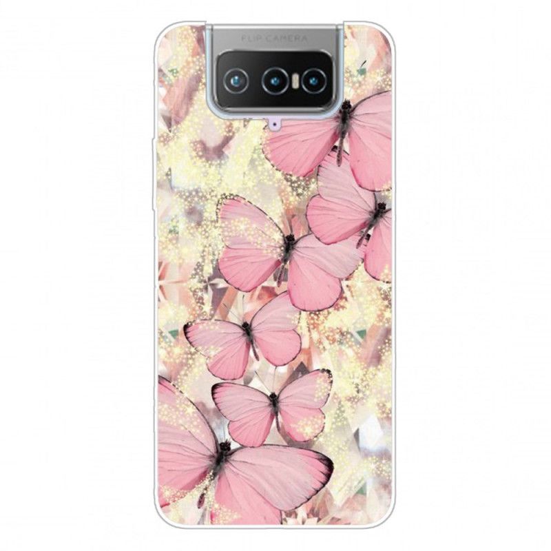 Cover Asus Zenfone 7 / 7 Pro Pink Sommerfugle Sommerfugle