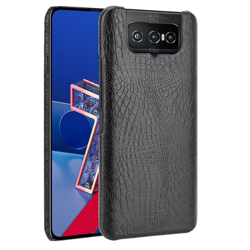 Cover Asus Zenfone 7 / 7 Pro Sort Krokodillehudeffekt