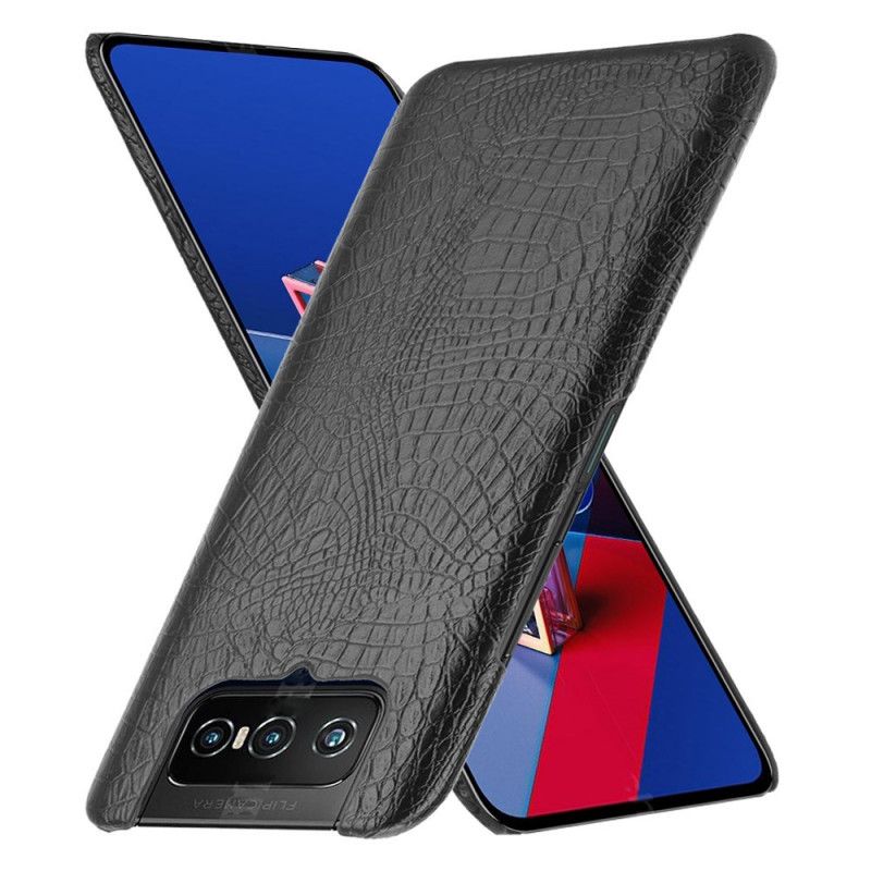 Cover Asus Zenfone 7 / 7 Pro Sort Krokodillehudeffekt