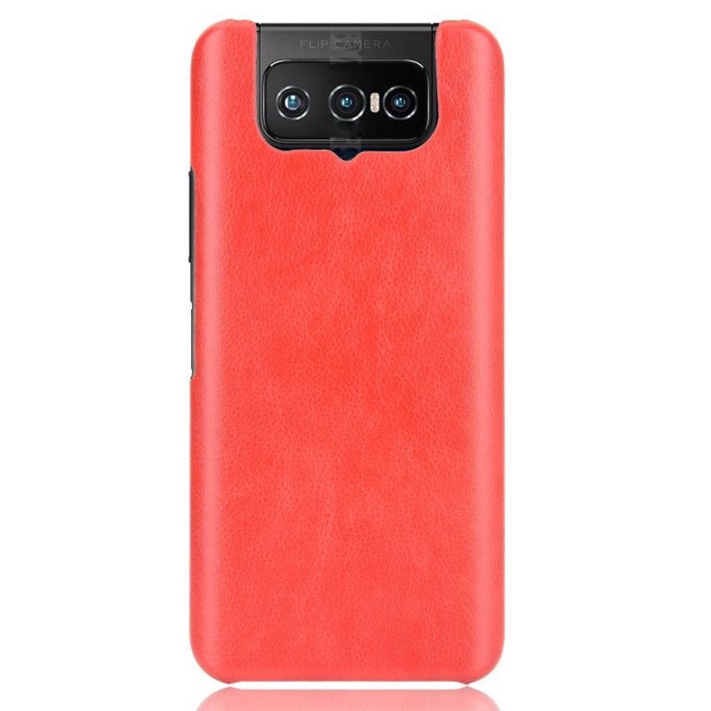 Cover Asus Zenfone 7 / 7 Pro Sort Lychee-Effekt Original