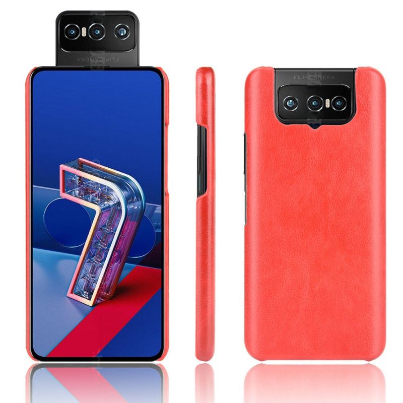 Cover Asus Zenfone 7 / 7 Pro Sort Lychee-Effekt Original