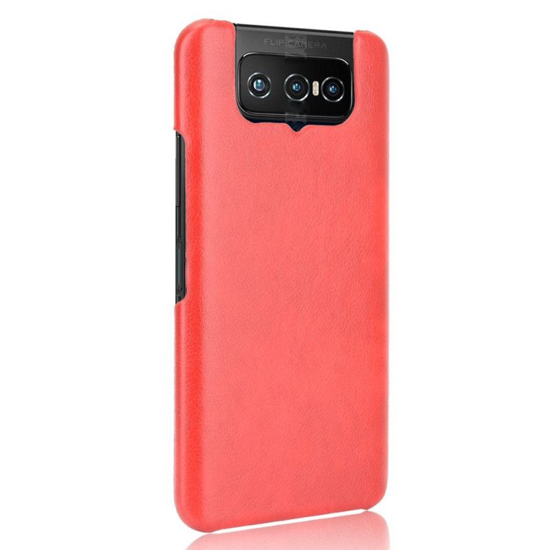 Cover Asus Zenfone 7 / 7 Pro Sort Lychee-Effekt Original