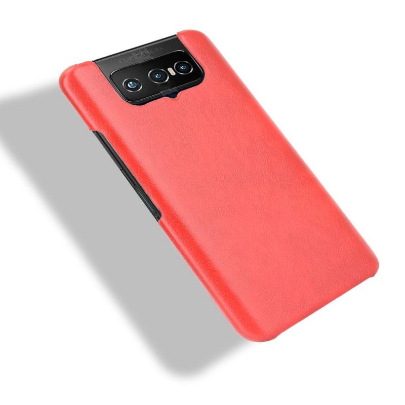 Cover Asus Zenfone 7 / 7 Pro Sort Lychee-Effekt Original