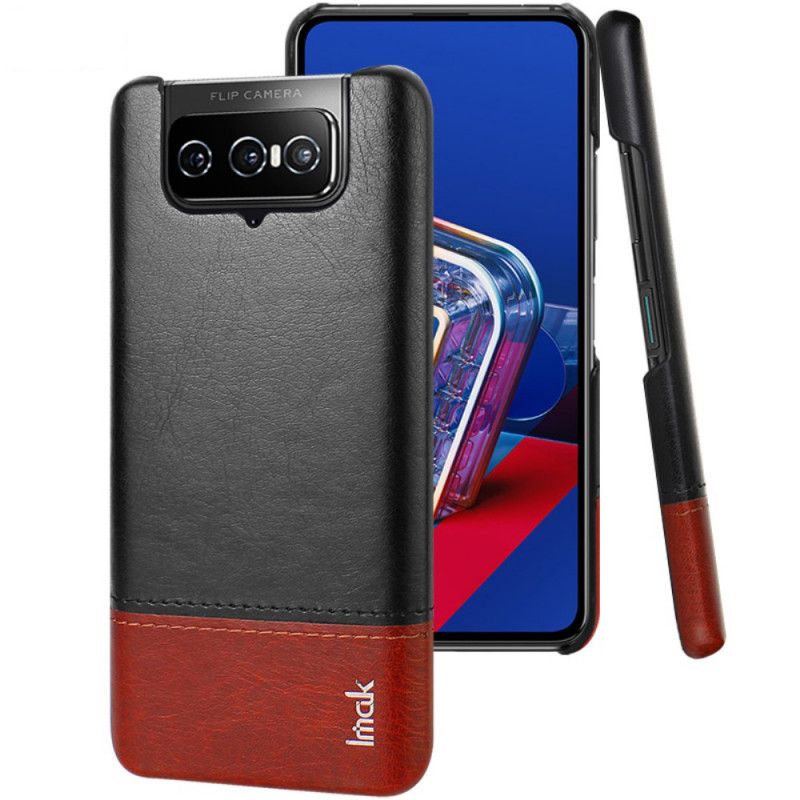 Cover Asus Zenfone 7 / 7 Pro Sort Mobilcover imak Ruiyi Serie Læder Effekt