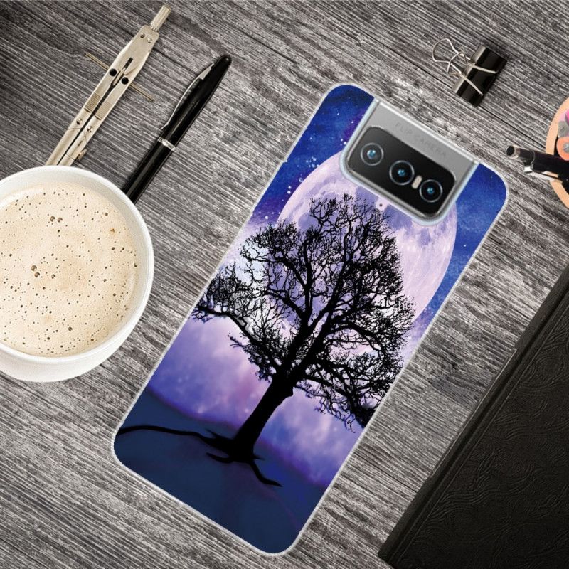 Cover for Asus Zenfone 7 / 7 Pro Træ Og Måne