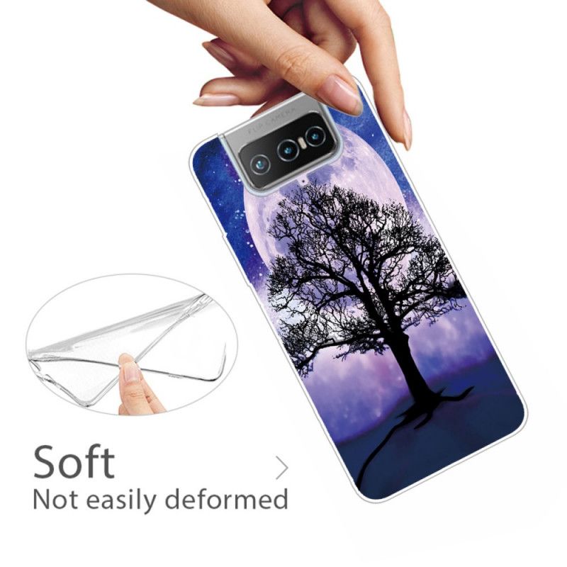 Cover for Asus Zenfone 7 / 7 Pro Træ Og Måne