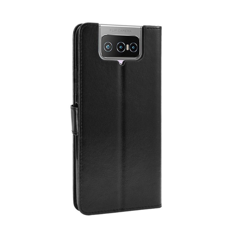 Flip Cover Asus Zenfone 7 / 7 Pro Sort Mobilcover Prangende Kunstlæder