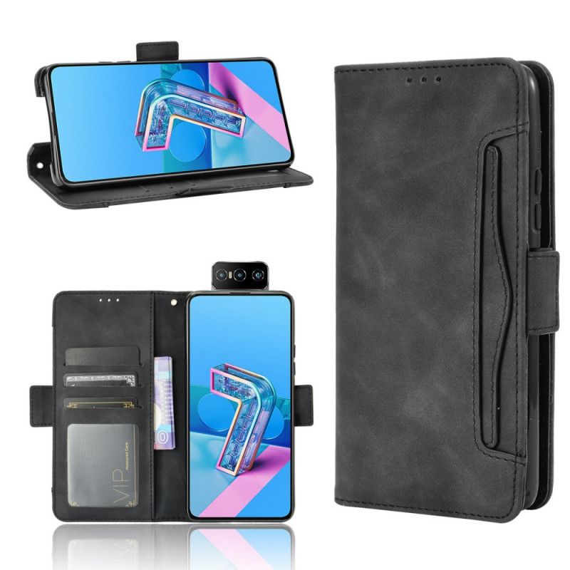 Flip Cover Læder Asus Zenfone 7 / 7 Pro Sort Førsteklasses Multikort