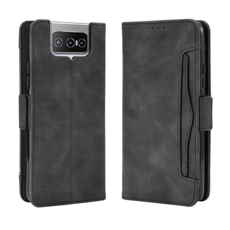 Flip Cover Læder Asus Zenfone 7 / 7 Pro Sort Førsteklasses Multikort