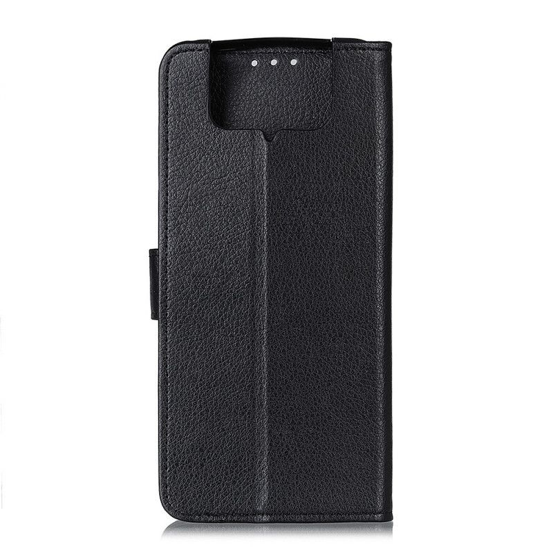 Flip Cover Læder for Asus Zenfone 7 / 7 Pro Sort Tekstureret Litchi