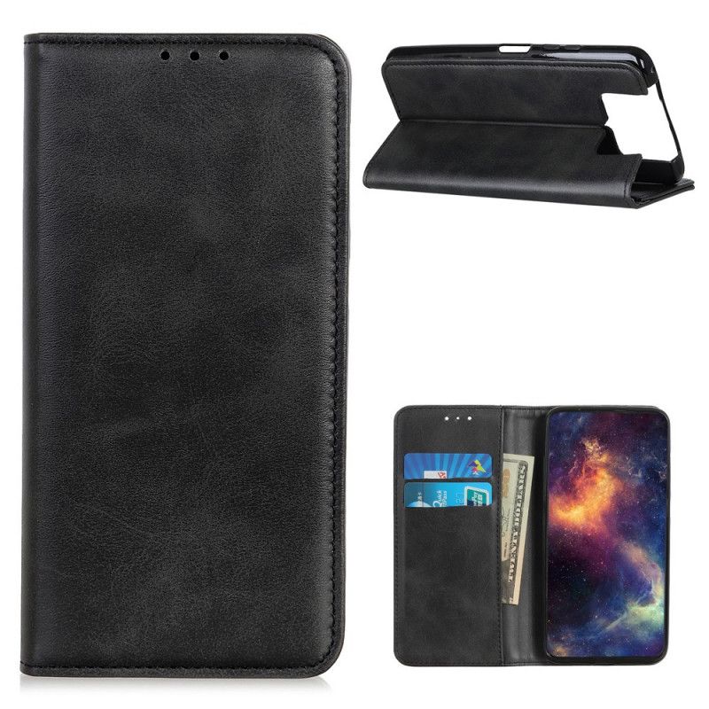 Læder Cover Asus Zenfone 7 / 7 Pro Sort Delt Læder