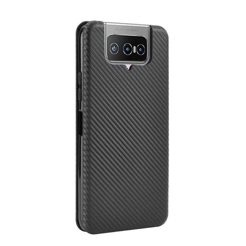 Læder Cover Asus Zenfone 7 / 7 Pro Sort Kulstofsilikon