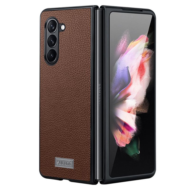 Cover Samsung Galaxy Z Fold 5 Litchi Læder Design Abeel