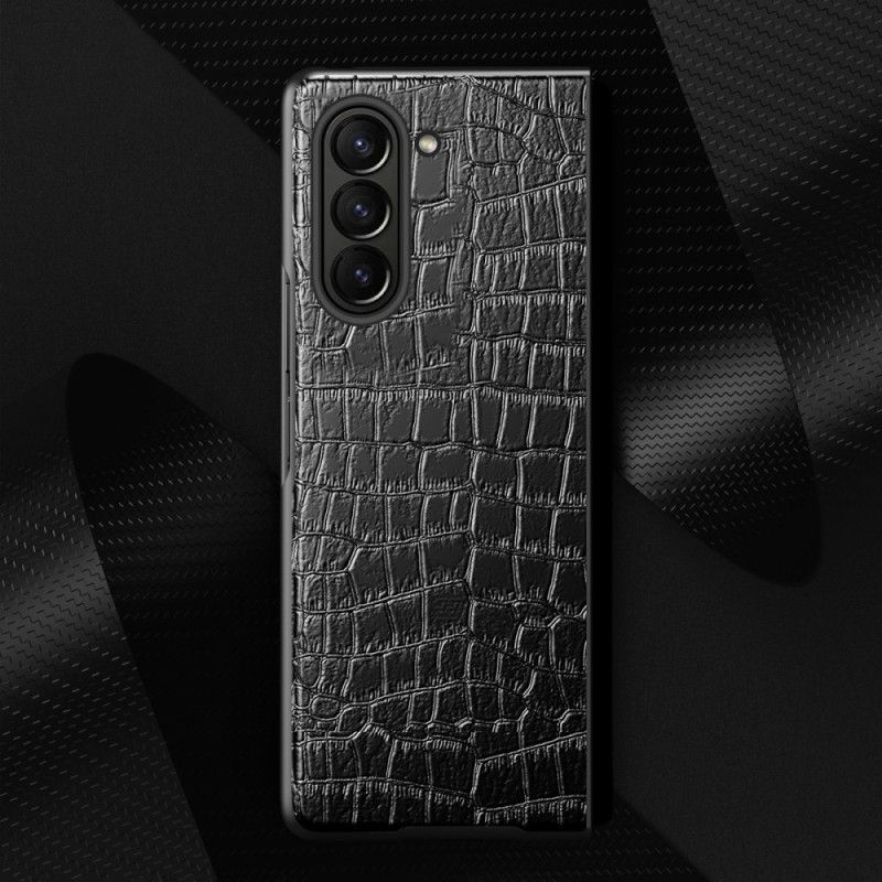 Cover Samsung Galaxy Z Fold 5 Telefon Etui Krokodillelæderstil