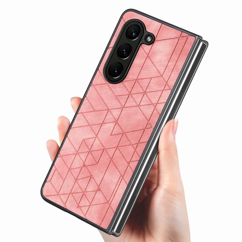 Cover Til Samsung Galaxy Z Fold 5 Geometriske Mønstre I Kunstlæder