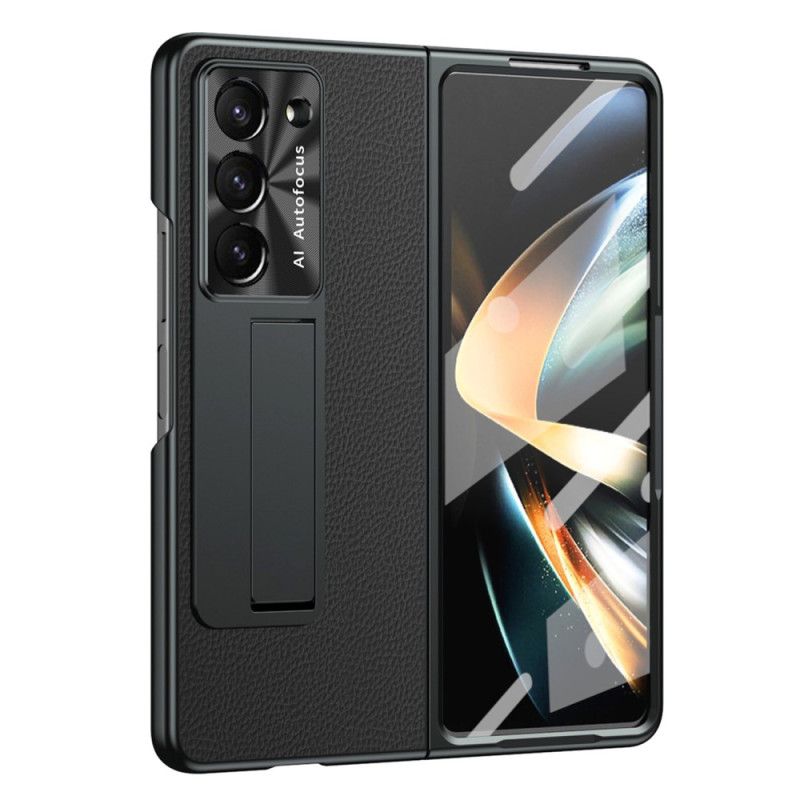 Cover Til Samsung Galaxy Z Fold 5 Litchi Læderstøtte