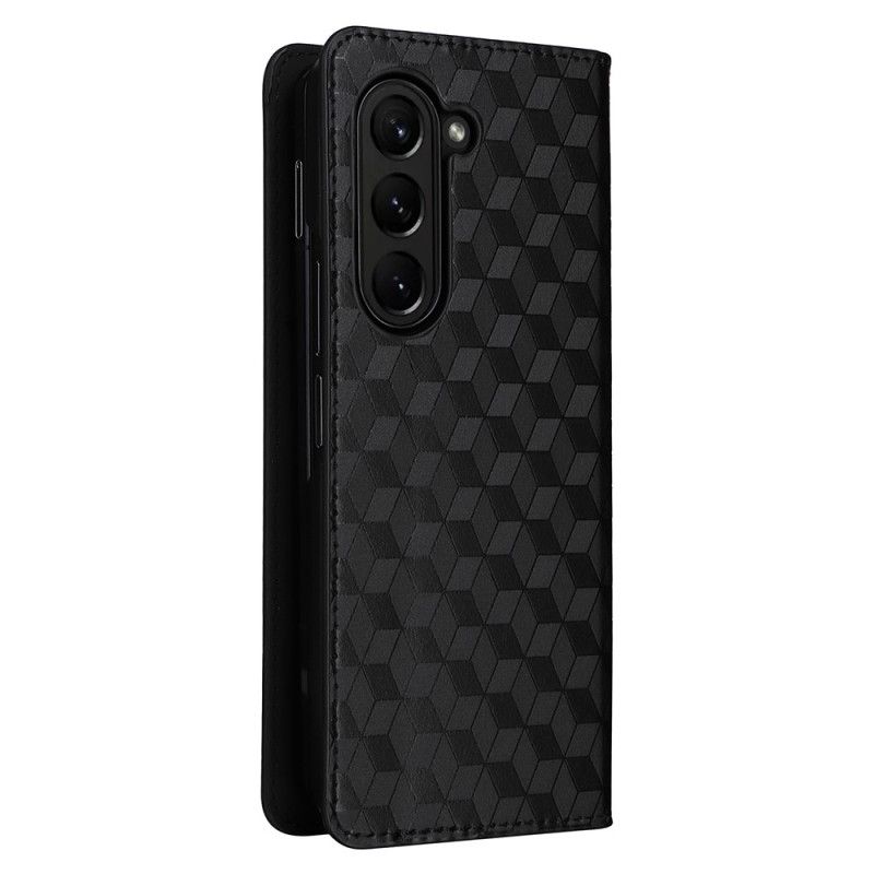 Læder Cover Samsung Galaxy Z Fold 5 Telefon Etui 3d-mønster