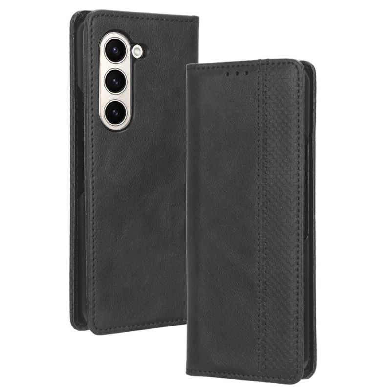 Læder Cover Samsung Galaxy Z Fold 5 Telefon Etui Retro