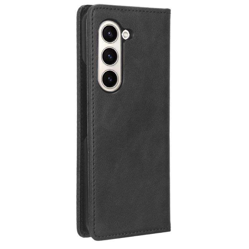 Læder Cover Samsung Galaxy Z Fold 5 Telefon Etui Retro