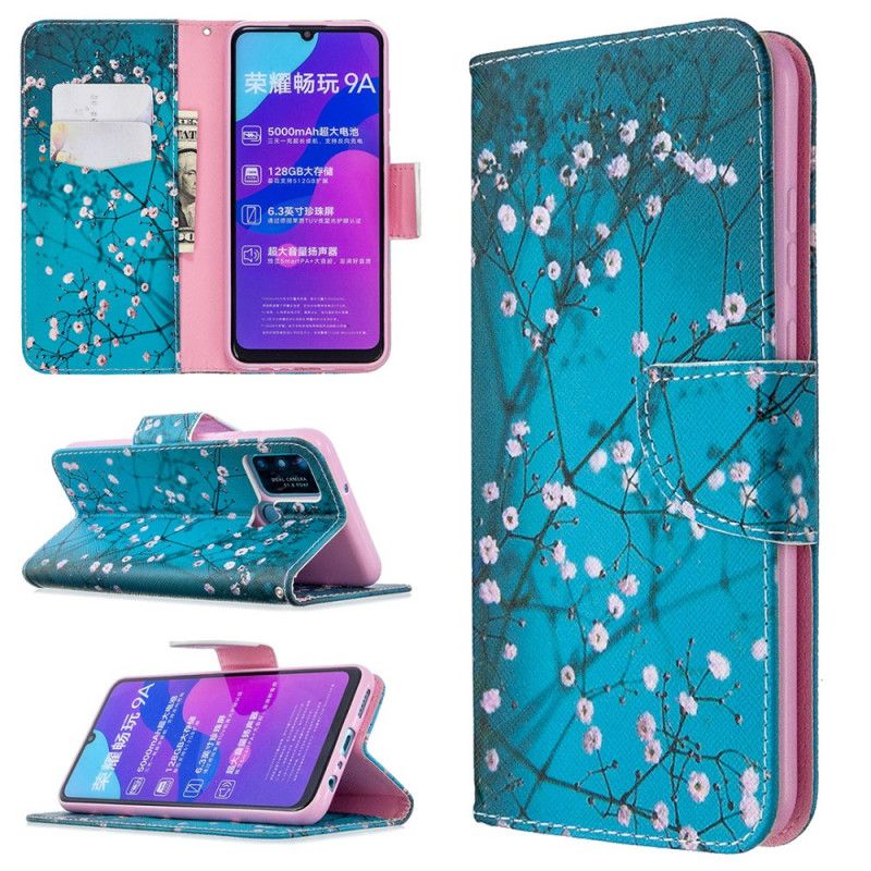 Flip Cover Læder Honor 9A Blomstrende Træ Beskyttelse