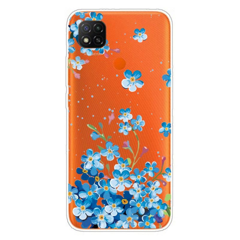 Cover for Xiaomi Redmi 9C Buket Blå Blomster