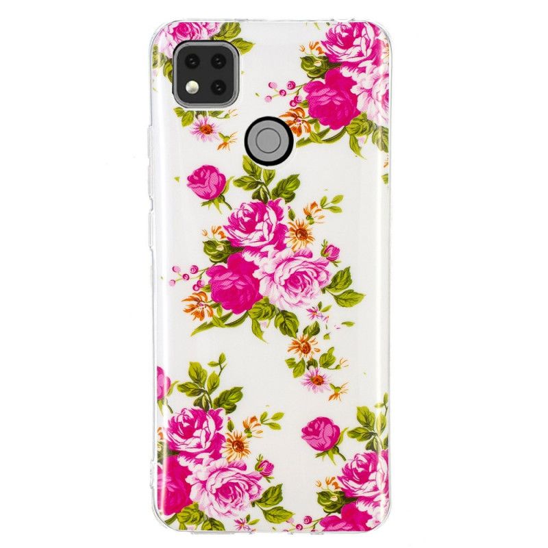 Cover for Xiaomi Redmi 9C Fluorescerende Frihedsblomster