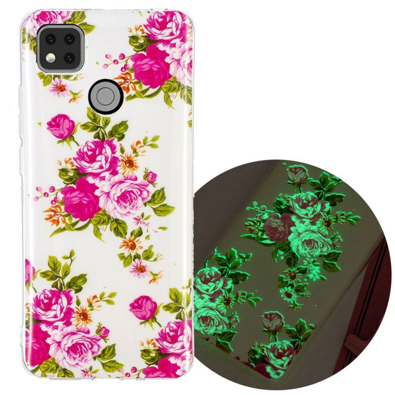 Cover for Xiaomi Redmi 9C Fluorescerende Frihedsblomster