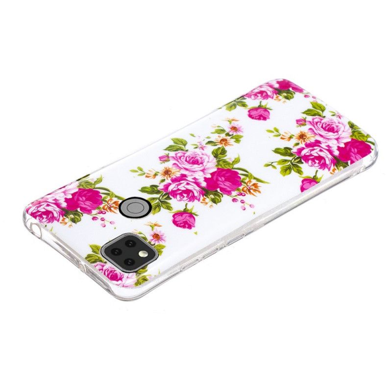 Cover for Xiaomi Redmi 9C Fluorescerende Frihedsblomster