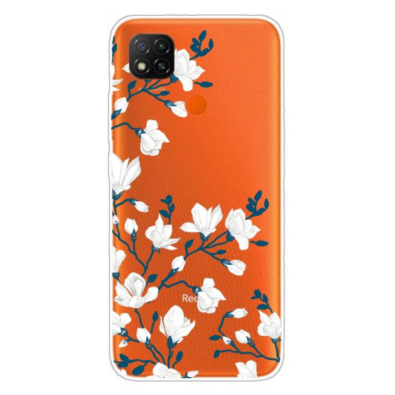 Cover for Xiaomi Redmi 9C Hvide Blomster