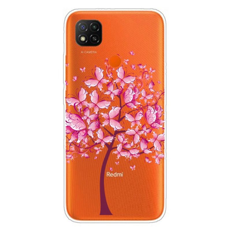 Cover for Xiaomi Redmi 9C Lyserød Træplade