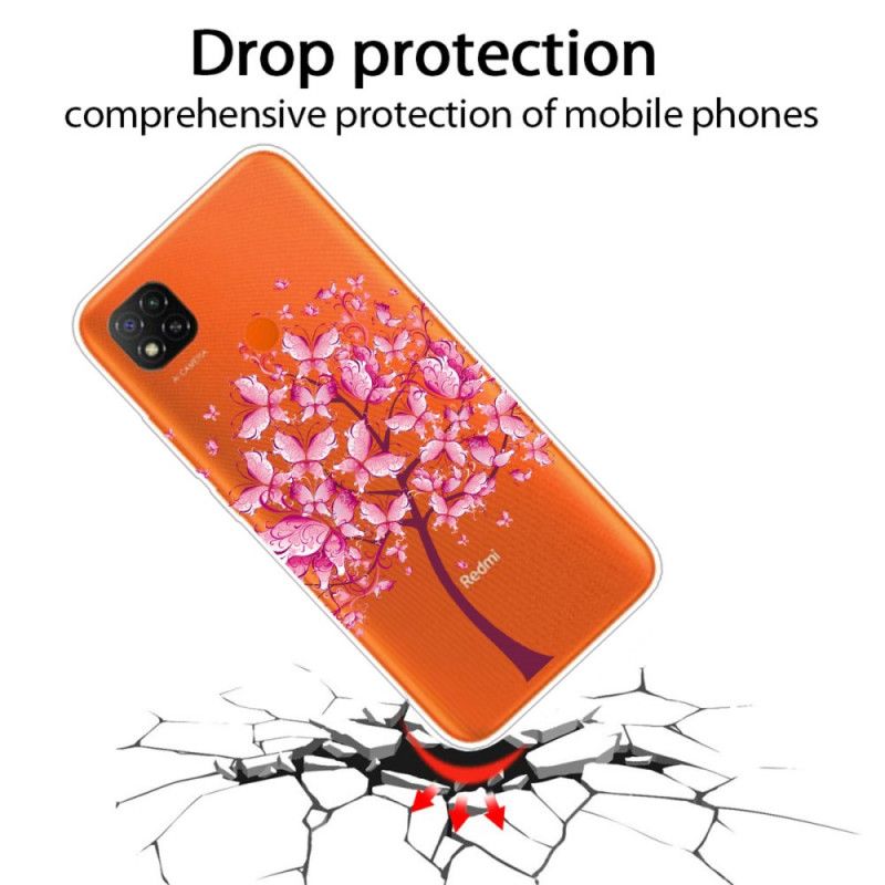 Cover for Xiaomi Redmi 9C Lyserød Træplade