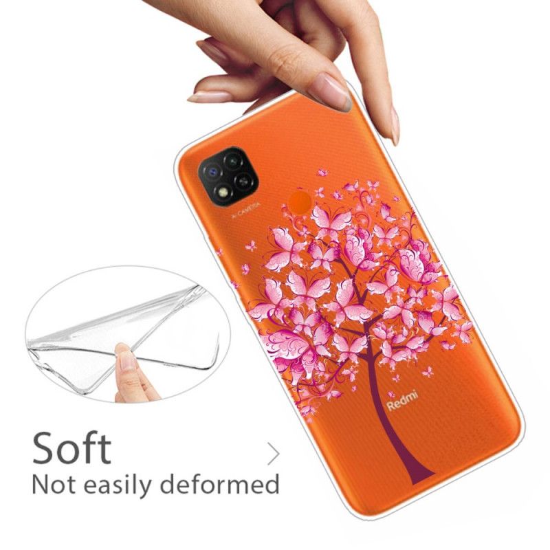 Cover for Xiaomi Redmi 9C Lyserød Træplade