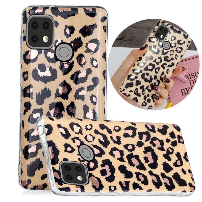 Cover for Xiaomi Redmi 9C Marmor I Leopardstil